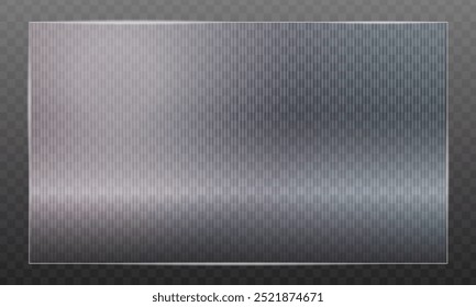 Transparent abstract gradient background with trendy ribbed glass effect. Acrylic reeded fluted panel, clear plastic texture. Vector illustration