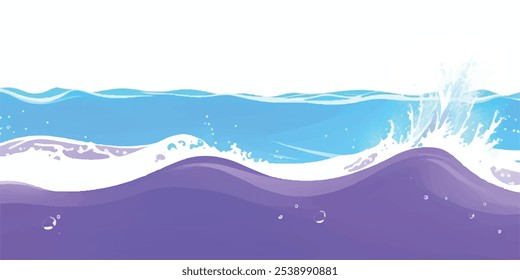 Transparent abstract purple  and white abstract water color ocean wave texture background. Banner Graphic Resource as background for ocean wave and water wave abstract graphics
