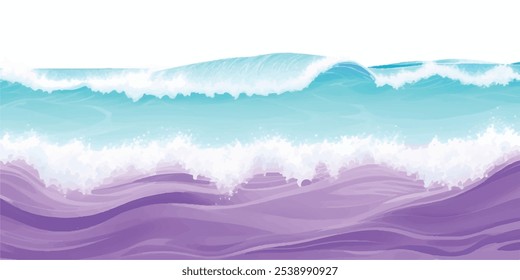 Fondo abstracto transparente de la textura de la onda del océano del color de agua abstracto púrpura y blanco. Anuncio Recurso Gráfico como fondo para las olas del océano y las olas de agua
