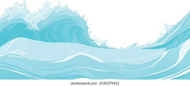 Transparent abstract soft blue and green abstract water color ocean wave texture background. Banner Graphic Resource as background for ocean wave and water wave abstract graphics	