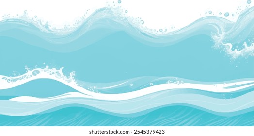 Fondo abstracto transparente de la textura de la onda del océano de la acuarela abstracta azul y verde. Anuncio Recurso Gráfico como fondo para las olas del océano y las olas de agua	