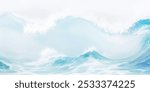 Transparent abstract soft blue and white abstract water color ocean wave texture background. Banner Graphic Resource as background for ocean wave and water wave abstract graphics	