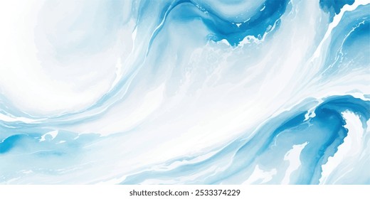 Transparent abstract soft blue and white abstract water color ocean wave texture background. Banner Graphic Resource as background for ocean wave and water wave abstract graphics	