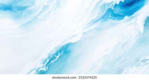 Transparente abstrato azul macio e branco abstrato água cor fundo de textura de onda oceânica. Recurso gráfico de banner como plano de fundo para ondas oceânicas e ondas aquáticas	