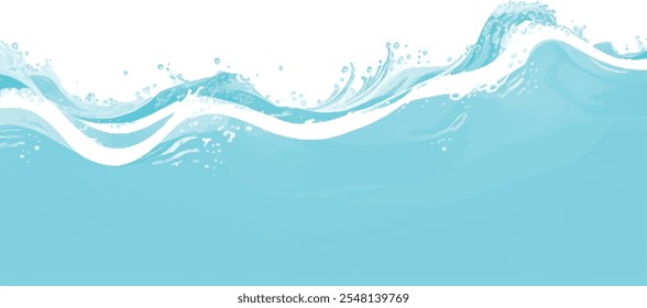 "Fondo abstracto transparente de la textura de la onda del océano de la acuarela verde y azul. Este elegante diseño presenta tonos fluidos y mezclados de verde y azul, creando una atmósfera oceánica serena y tranquila