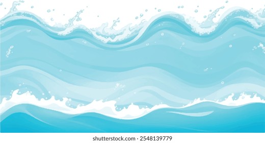 "Fondo abstracto transparente de la textura de la onda del océano de la acuarela verde y azul. Este elegante diseño presenta tonos fluidos y mezclados de verde y azul, creando una atmósfera oceánica serena y tranquila