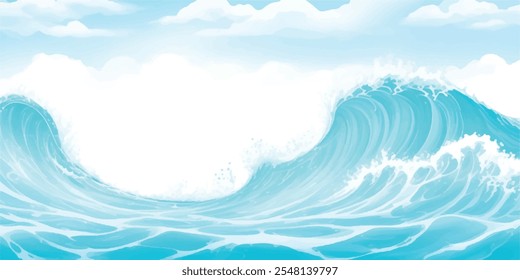 "Transparente abstrato verde macio e azul aquarela fundo de textura de onda oceânica. Este design elegante apresenta tons fluidos e misturados de verde e azul, criando uma atmosfera oceânica serena e calmante