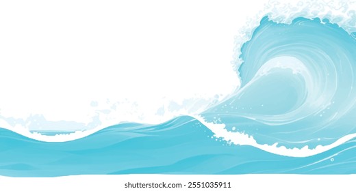 Transparent abstract soft green and blue abstract water color ocean wave texture background. Banner Graphic Resource as background for ocean wave and water wave abstract graphics