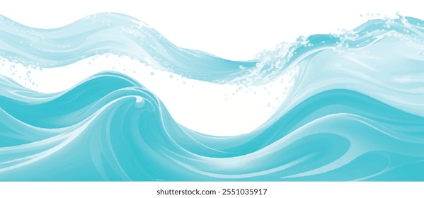 Transparent abstract soft green and blue abstract water color ocean wave texture background. Banner Graphic Resource as background for ocean wave and water wave abstract graphics