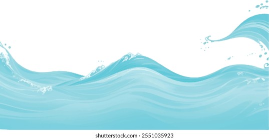 Transparent abstract soft green and blue abstract water color ocean wave texture background. Banner Graphic Resource as background for ocean wave and water wave abstract graphics