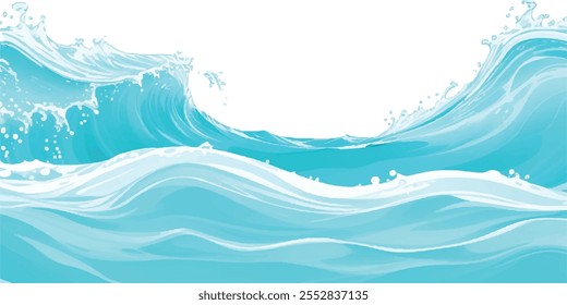 Transparent abstract soft green and blue abstract water color ocean wave texture background. Banner Graphic Resource as background for ocean wave and water wave abstract graphics