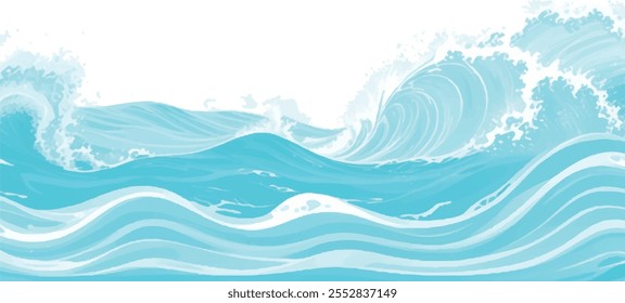 Transparent abstract soft green and blue abstract water color ocean wave texture background. Banner Graphic Resource as background for ocean wave and water wave abstract graphics