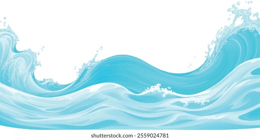 Transparent abstract soft green and blue abstract water color ocean wave texture background. Banner Graphic Resource as background for ocean wave and water wave abstract graphics	