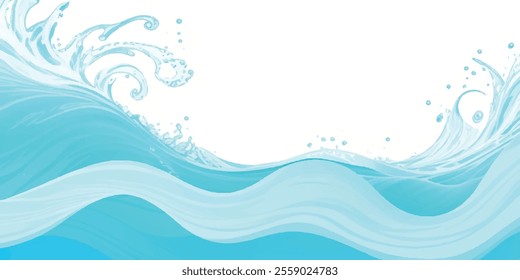 Transparent abstract soft green and blue abstract water color ocean wave texture background. Banner Graphic Resource as background for ocean wave and water wave abstract graphics	