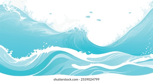 Transparent abstract soft green and blue abstract water color ocean wave texture background. Banner Graphic Resource as background for ocean wave and water wave abstract graphics	