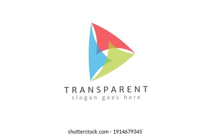 Transparent abstract triangle logo design. isolated white logo template. vector