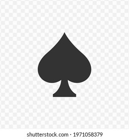 Transparent ace of spade icon png, vector illustration of an ace icon in dark color and transparent background(png)