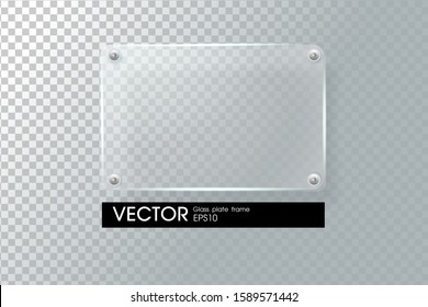 Transparent advertising glass board frame template mock up