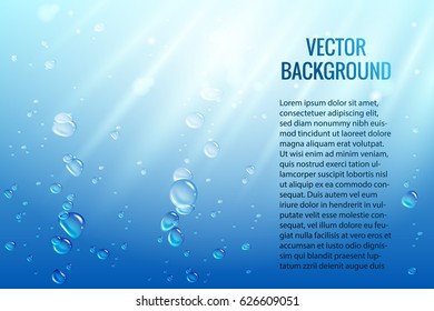 Transparent air bubbles under the water. Vector illustration