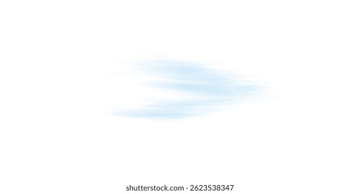 Onda de viento de flujo de aire transparente con líneas de movimiento azul suave para el acondicionador de aire o el concepto de brisa fresca PNG