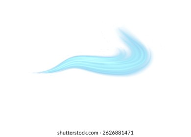 Onda de vento de fluxo de ar transparente com linhas de movimento azul suave para ar condicionado ou conceito de brisa fresca PNG