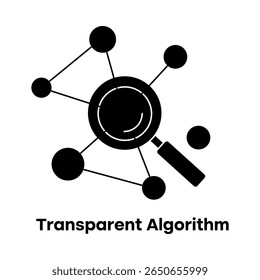 Algoritmo transparente AI Clareza Justiça Ética Responsabilidade Ícone de conformidade