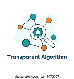 Transparent Algorithm Icon, Open AI System, Clear AI Process Vector