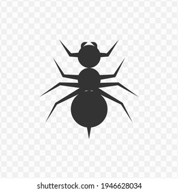 Transparent ant icon png, vector illustration of an ant icon in dark color and transparent background(png)