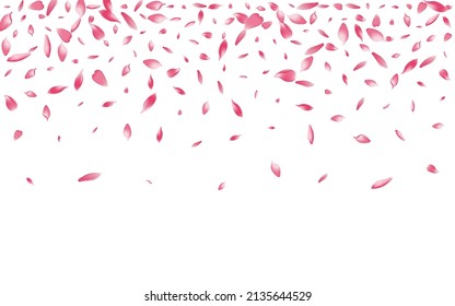 Transparent Apple Petal Vector White Background. Purple Free Peach Petal Congratulation. Sakura Petal 3d Frame. Delicate Lotus Petal Illustration.