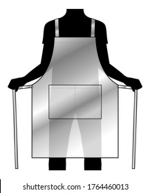 Apron Transparente De Gris Plano Con Dos Vector De Bolsillo Para Plantilla