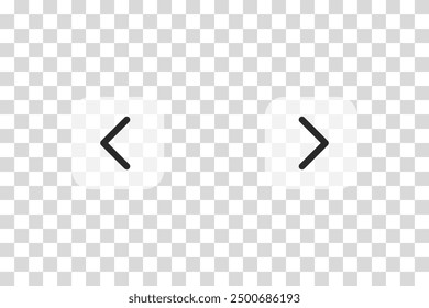 Transparent arrow navigation buttons for User Interface. Carousel slider symbols. Vector icons in flat style