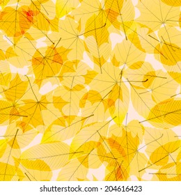 Transparent Autumn Leaves, seamless pattern. plus EPS10 vector file