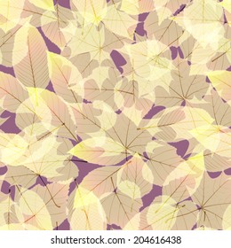 Transparent Autumn Leaves, seamless pattern. plus EPS10 vector file
