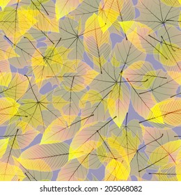 Transparent Autumn Leaves, seamless pattern. plus EPS10 vector file