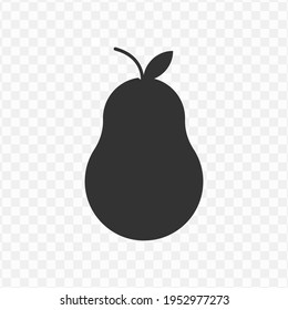 Transparent avocado icon png, vector illustration of an avocado icon in dark color and transparent background(png)