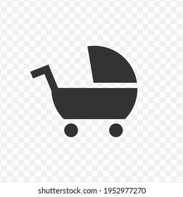 Transparent Baby Cart Icon Png, Vector Illustration Of An Baby Cart Icon In Dark Color And Transparent Background(png)