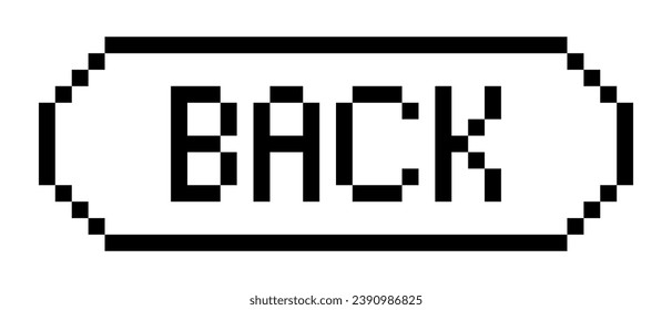 Icono de la línea de firma de respaldo transparente. Detener, cancelar, menú, juego, control, botón, signo, inscripción, anuncio, estilo de píxel. Icono multicolor sobre fondo blanco