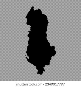 Fondo transparente Albania Mapa simple, puede ser utilizado para diseños de negocios, diseños de presentaciones o cualquier diseño adecuado.