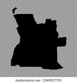 Transparent Background Angola Simple map, can be used for business designs, presentation designs or any suitable designs.