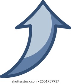 transparent background up arrow vector icon. replaceable blue color design