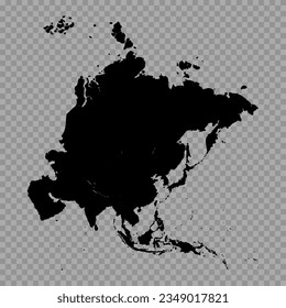 Transparent Background Asia Simple map, can be used for business designs, presentation designs or any suitable designs.
