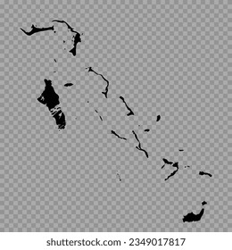 Transparent Background Bahamas Simple map, can be used for business designs, presentation designs or any suitable designs.