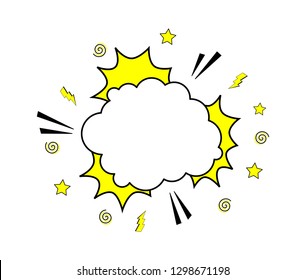 Transparent Background with Boom comic book explosion vector design pattern. speech bubbles. text box. Blank empty.