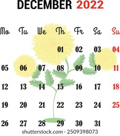 arte de design de calendário de fundo transparente.