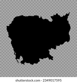 Transparent Background Cambodia Simple map, can be used for business designs, presentation designs or any suitable designs.