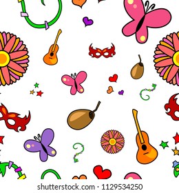 Transparent background with carnival elements