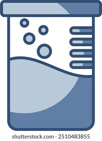 Icono de Vector del vaso de cerveza del laboratorio del estilo de la historieta del fondo transparente