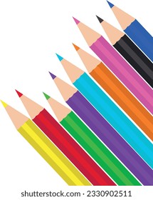 Transparent background with colored pencils