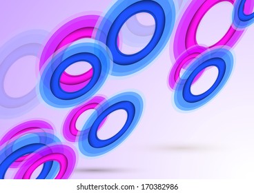 Transparent background with colorful rings. Vector illustration