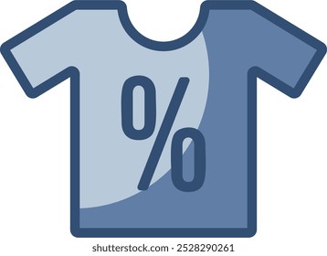 transparent background discount clothing symbol vector icon. replaceable blue color design